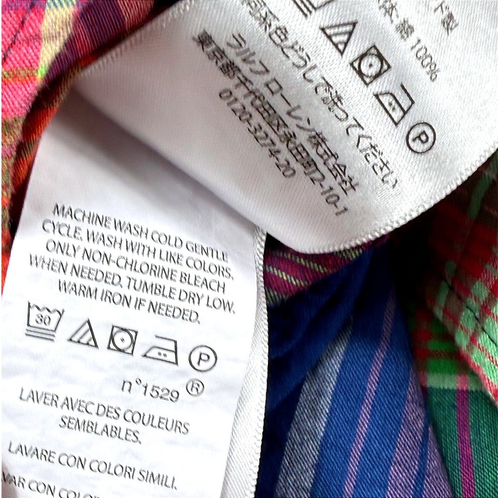NWT Polo Ralph Lauren Mens 3XB Plaid COLORFUL Indian Madras Western Snap Shirt - Picture 8 of 9